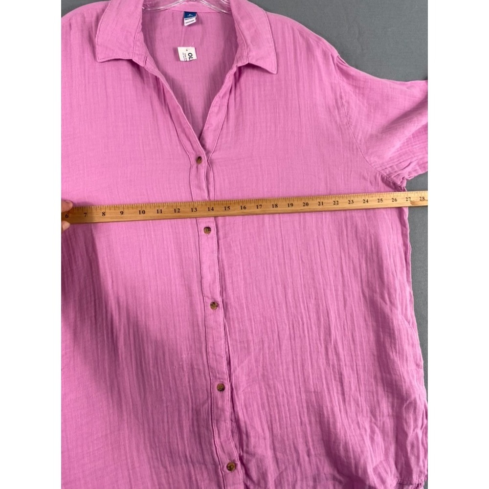 NWT Old Navy Shirt Women Sz XL Tall Oversized Orchid Pink Gauzy Cotton Relaxed - Picture 7 of 13